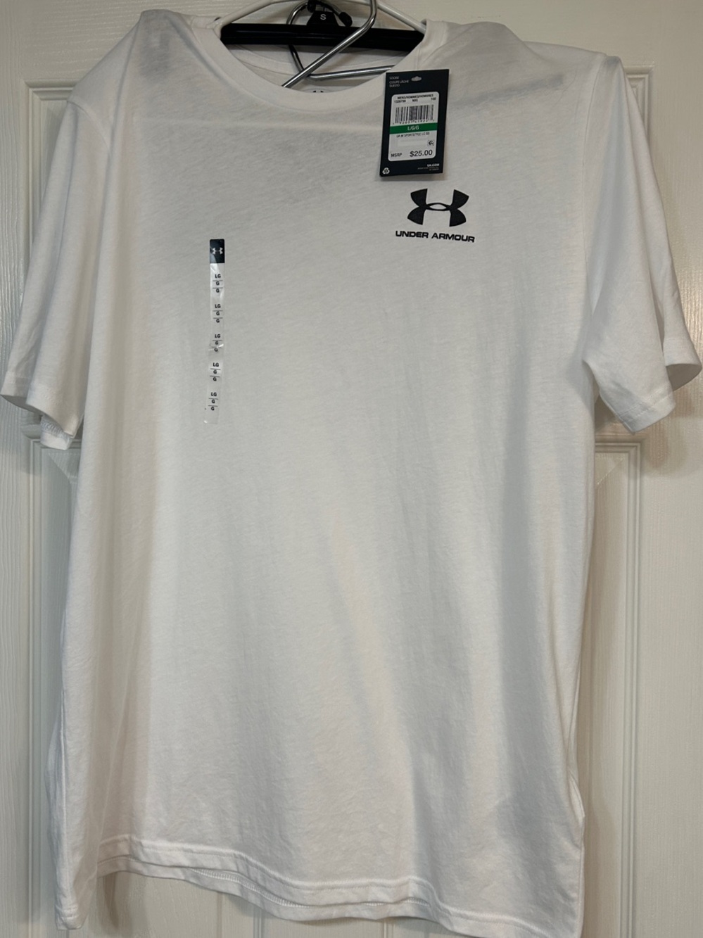 Under Armour White Short Sleeve Tee with Black Logo